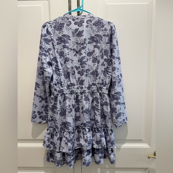 Hill House Talia Lilac Tonal Floral Crepe Dress - Picture 4 of 5